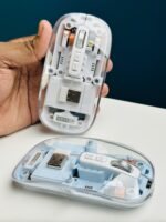 GearUP WM30 Transparent Crystal 2.4G + Bluetooth Magnetic Wireless Mouse- White Color - Image 4